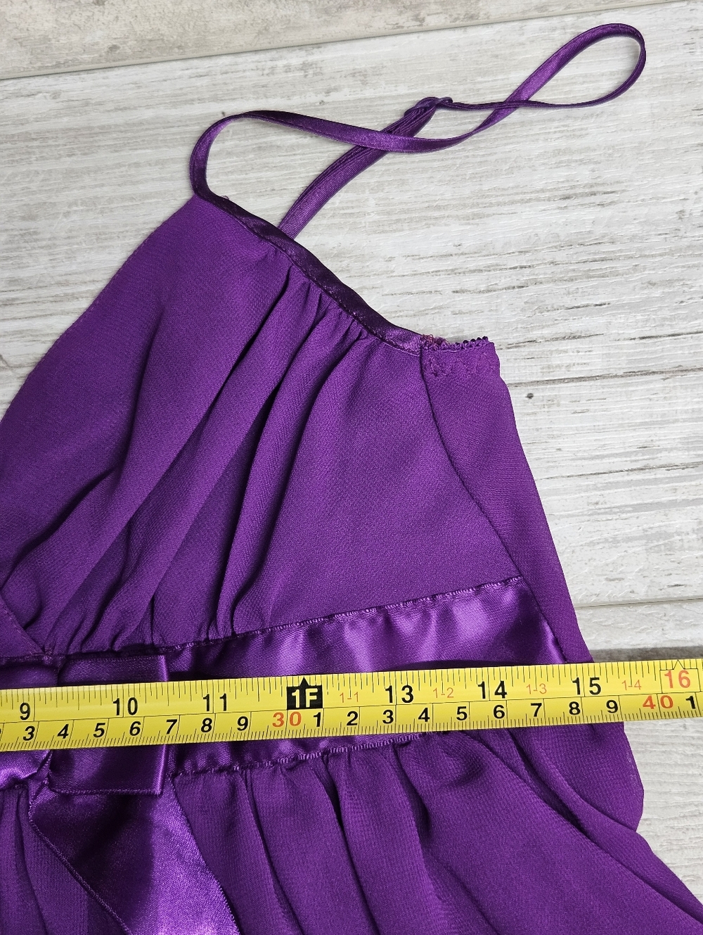 Fredericks of Hollywood Babydoll Cami Top Size S Purple Fairy Romantic Coquette - Picture 4 of 10